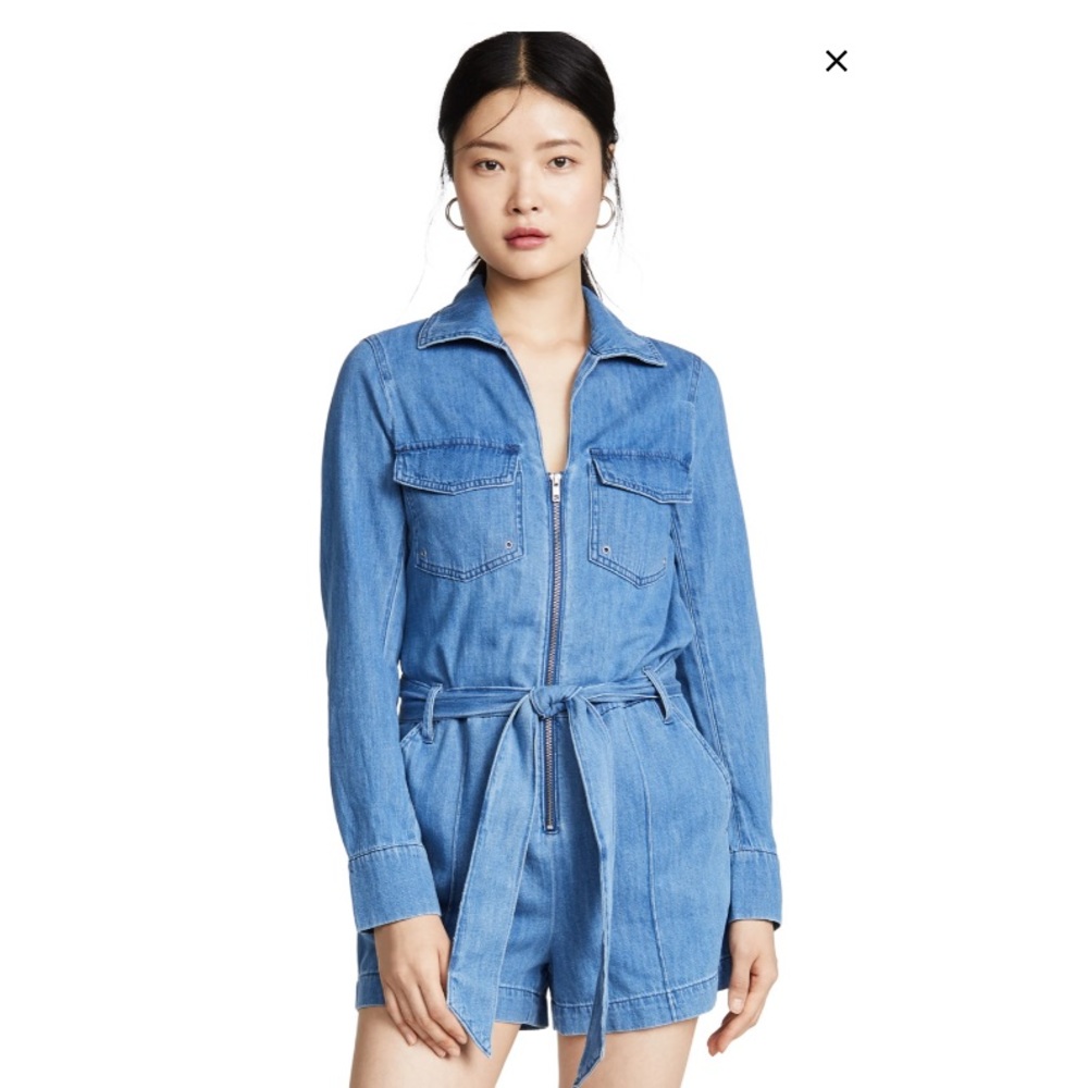 Veronica Beard Chambray Romper NWT Large - Picture 2 of 6